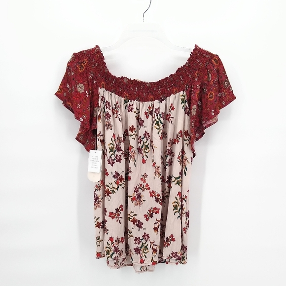 ALTAR'D STATE nwt Ruby Off Shoulder Flutter Top - Picture 5 of 8